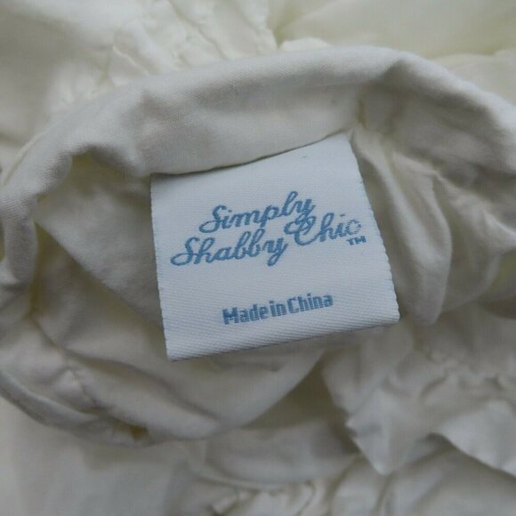 Simply Shabby Chic TWIN Solid White Ruched Smocked Duvet Cover Rachel Ashwell - Picture 5 of 6